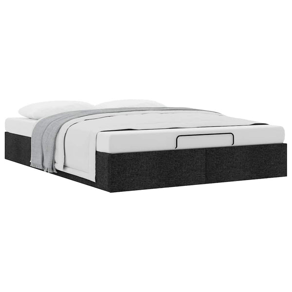 vidaXL Ottoman Bed Frame without Mattress Black 140x200 cm Fabric