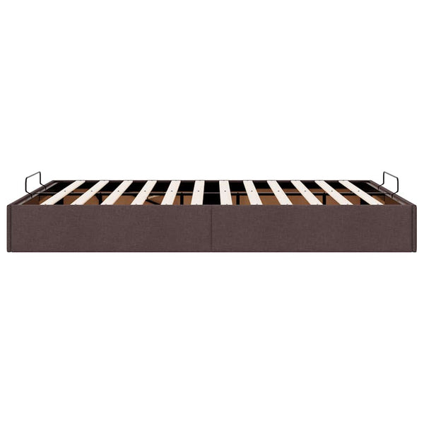 vidaXL Ottoman Bed Frame Dark Brown 140x200 cm Fabric (without mattress)