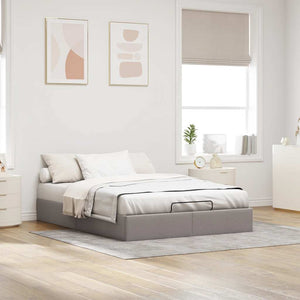 vidaXL Ottoman Bed Frame without Mattress Taupe 140x200 cm Fabric