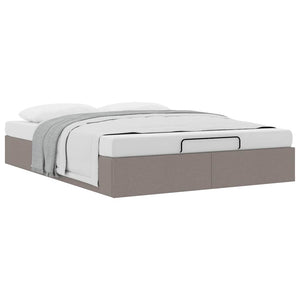 vidaXL Ottoman Bed Frame without Mattress Taupe 140x200 cm Fabric