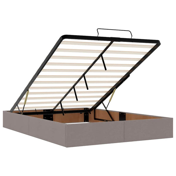 vidaXL Ottoman Bed Frame without Mattress Taupe 140x200 cm Fabric