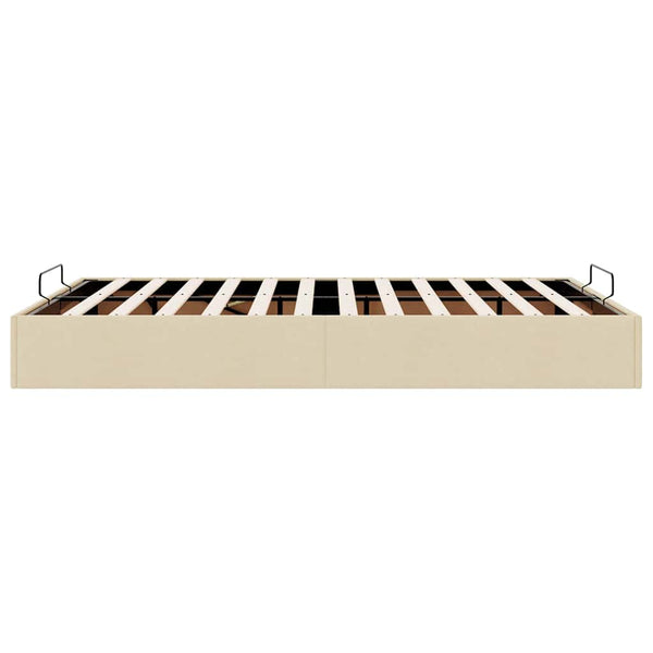 vidaXL Ottoman Bed Frame Cream 140x200 cm Fabric (Mattress Not Included)