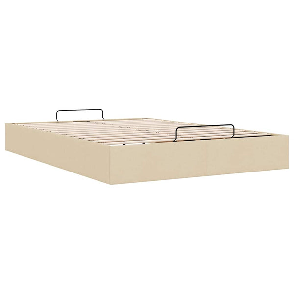 vidaXL Ottoman Bed Frame Cream 140x200 cm Fabric (Mattress Not Included)