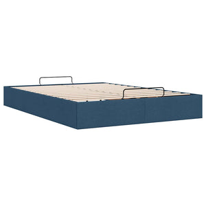 vidaXL Ottoman Bed Frame without Mattress Blue 140x200 cm Fabric