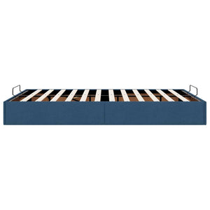 vidaXL Ottoman Bed Frame without Mattress Blue 140x200 cm Fabric