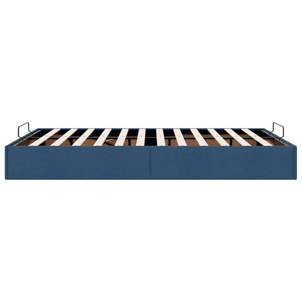 vidaXL Ottoman Bed Frame without Mattress Blue 140x200 cm Fabric