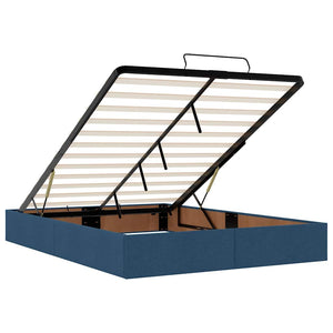 vidaXL Ottoman Bed Frame without Mattress Blue 140x200 cm Fabric
