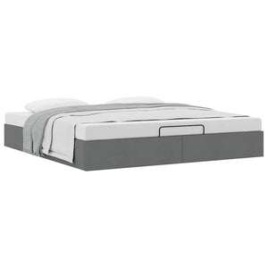 vidaXL Ottoman Bed Frame Dark Grey Fabric 160x200 cm (Mattress Not Included)