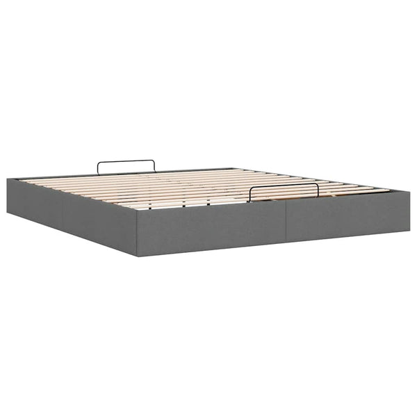 vidaXL Ottoman Bed Frame Dark Grey Fabric 160x200 cm (Mattress Not Included)