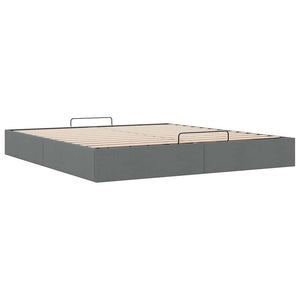 vidaXL Ottoman Bed Frame Dark Grey Fabric 160x200 cm (Mattress Not Included)