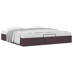 vidaXL Ottoman Bed Frame Dark Brown 160x200 cm Fabric (no mattress)