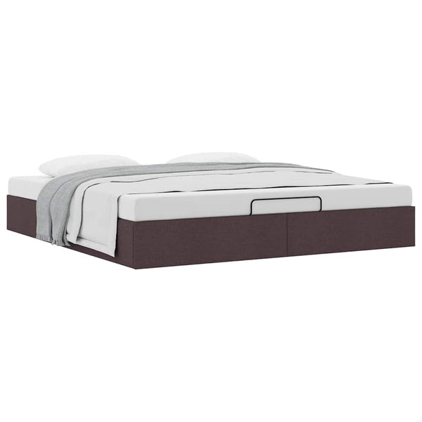 vidaXL Ottoman Bed Frame Dark Brown 160x200 cm Fabric (no mattress)