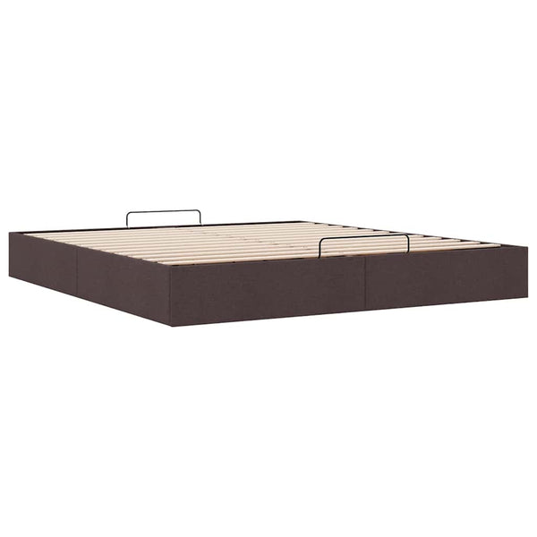 vidaXL Ottoman Bed Frame Dark Brown 160x200 cm Fabric (no mattress)