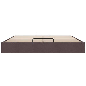 vidaXL Ottoman Bed Frame Dark Brown 160x200 cm Fabric (no mattress)