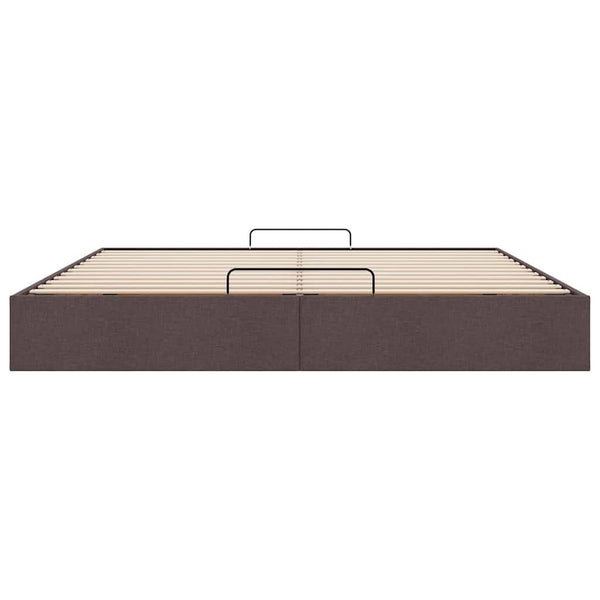 vidaXL Ottoman Bed Frame Dark Brown 160x200 cm Fabric (no mattress)