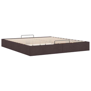 vidaXL Ottoman Bed Frame Dark Brown 160x200 cm Fabric (no mattress)
