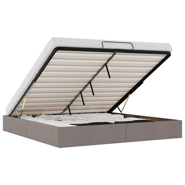 vidaXL Ottoman Bed Frame without Mattress Taupe 160x200 cm Fabric