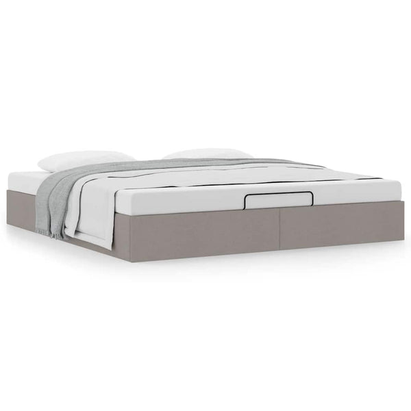 vidaXL Ottoman Bed Frame without Mattress Taupe 160x200 cm Fabric