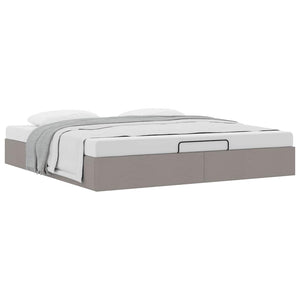 vidaXL Ottoman Bed Frame without Mattress Taupe 160x200 cm Fabric