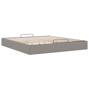 vidaXL Ottoman Bed Frame without Mattress Taupe 160x200 cm Fabric