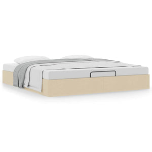 vidaXL Ottoman Bed Frame Cream 160x200 cm Fabric (Mattress Not Included)