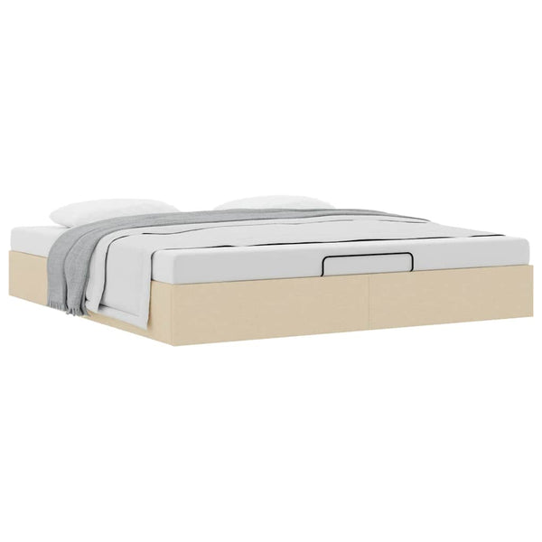 vidaXL Ottoman Bed Frame Cream 160x200 cm Fabric (Mattress Not Included)