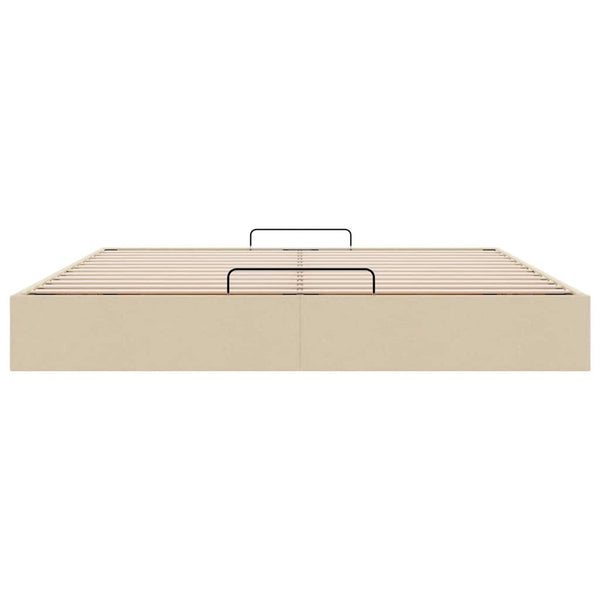 vidaXL Ottoman Bed Frame Cream 160x200 cm Fabric (Mattress Not Included)