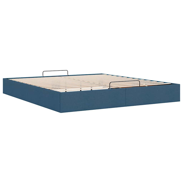 vidaXL Ottoman Bed without Mattress Blue 160x200 cm Fabric