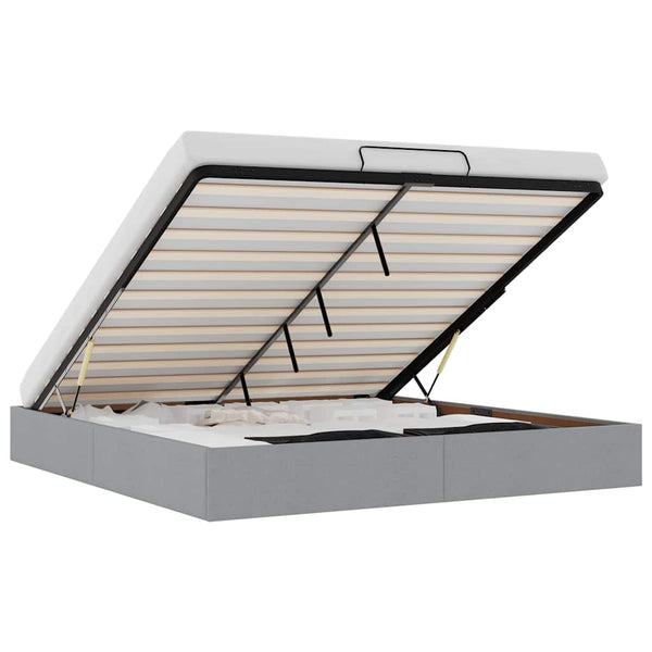 vidaXL Ottoman Bed Frame Light Grey 180x200 cm Fabric Without Mattress