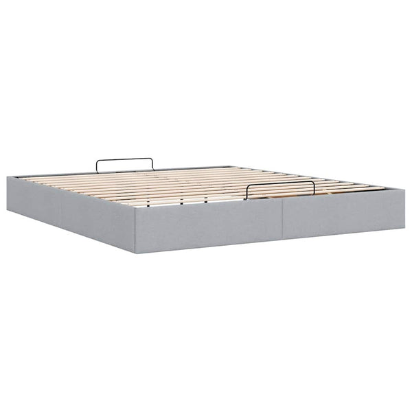 vidaXL Ottoman Bed Frame Light Grey 180x200 cm Fabric Without Mattress