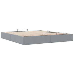 vidaXL Ottoman Bed Frame Light Grey 180x200 cm Fabric Without Mattress