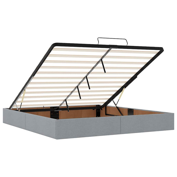 vidaXL Ottoman Bed Frame Light Grey 180x200 cm Fabric Without Mattress