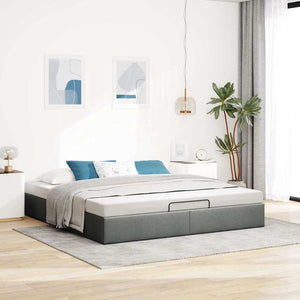 vidaXL Ottoman Bed Frame without Mattress Dark Grey 180x200 cm Fabric