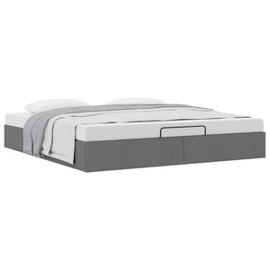 vidaXL Ottoman Bed Frame without Mattress Dark Grey 180x200 cm Fabric