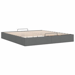 vidaXL Ottoman Bed Frame without Mattress Dark Grey 180x200 cm Fabric