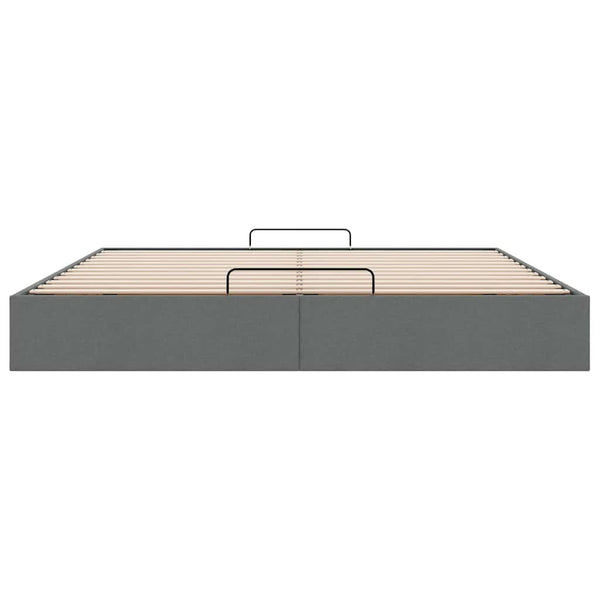 vidaXL Ottoman Bed Frame without Mattress Dark Grey 180x200 cm Fabric