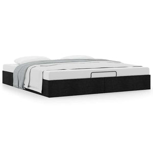 vidaXL Ottoman Bed Frame without Mattress Black 180x200 cm Fabric