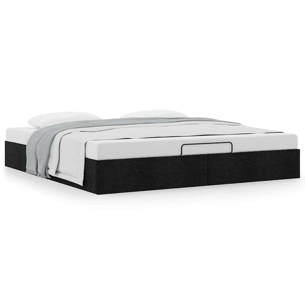 vidaXL Ottoman Bed Frame without Mattress Black 180x200 cm Fabric