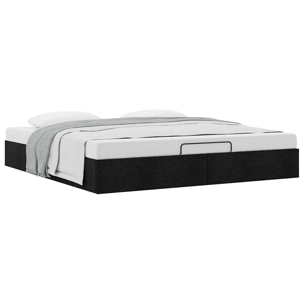 vidaXL Ottoman Bed Frame without Mattress Black 180x200 cm Fabric