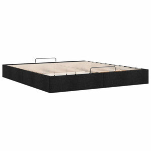 vidaXL Ottoman Bed Frame without Mattress Black 180x200 cm Fabric