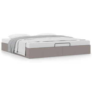 vidaXL Ottoman Bed Frame without Mattress Taupe 180x200 cm Fabric