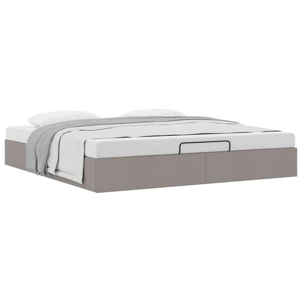 vidaXL Ottoman Bed Frame without Mattress Taupe 180x200 cm Fabric
