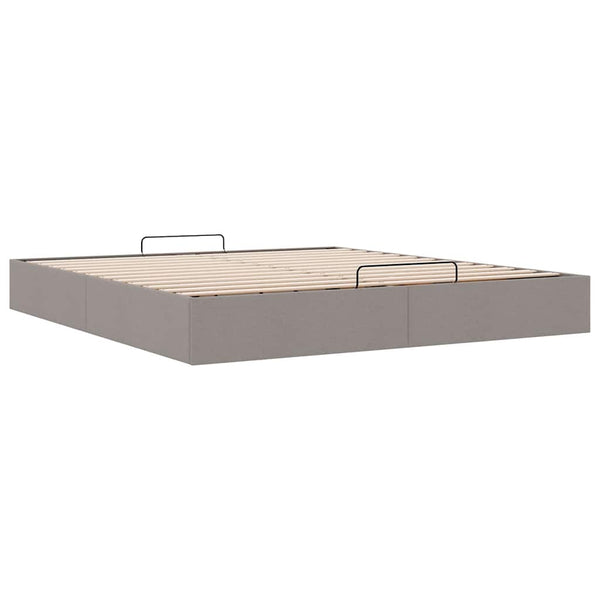 vidaXL Ottoman Bed Frame without Mattress Taupe 180x200 cm Fabric