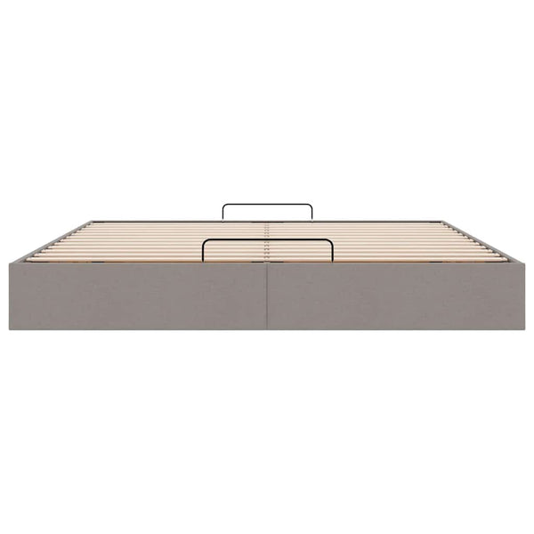 vidaXL Ottoman Bed Frame without Mattress Taupe 180x200 cm Fabric