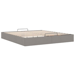 vidaXL Ottoman Bed Frame without Mattress Taupe 180x200 cm Fabric