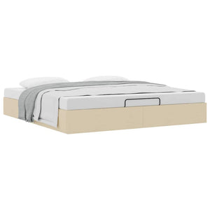 vidaXL Ottoman Bed Frame Cream 180x200 cm Fabric (Mattress Not Included)