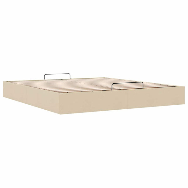 vidaXL Ottoman Bed Frame Cream 180x200 cm Fabric (Mattress Not Included)