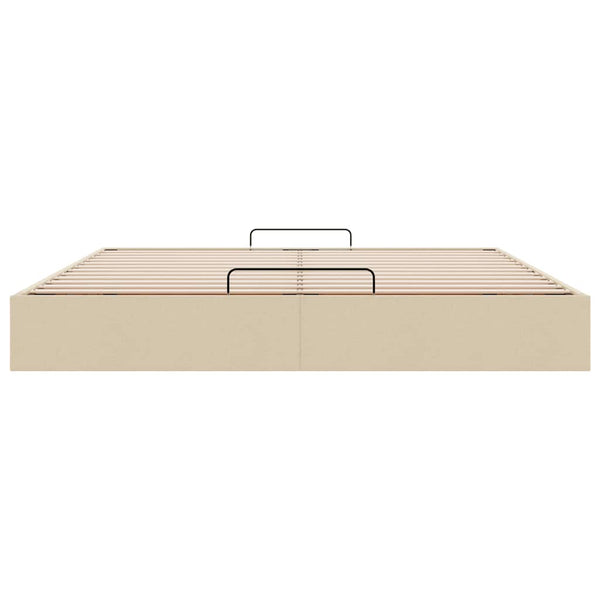 vidaXL Ottoman Bed Frame Cream 180x200 cm Fabric (Mattress Not Included)