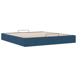 vidaXL Ottoman Bed Frame without Mattress Blue 180x200 cm Fabric