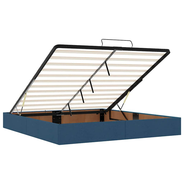 vidaXL Ottoman Bed Frame without Mattress Blue 180x200 cm Fabric